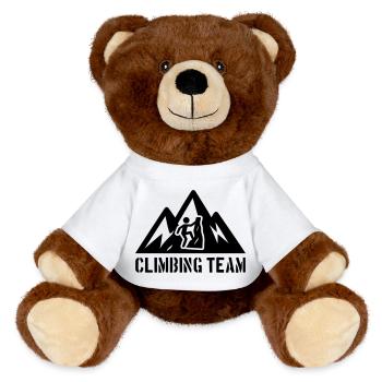 Klettern Team Berge Bergsteigen - MiniFeet® RecycelBär® Braun - Weiß - Vorne
