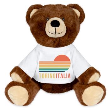 Turin, Italien - MiniFeet® RecycelBär® Braun - Weiß - Vorne