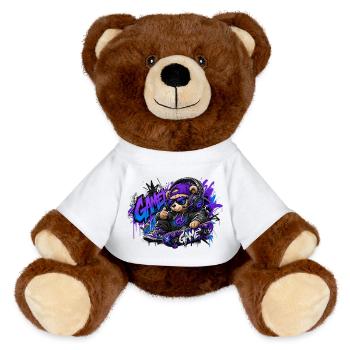 Game Bear Skate Graffiti - MiniFeet® RecycelBär® Braun - Weiß - Vorne