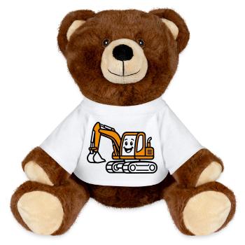 Excavator Kids - MiniFeet® RecycelBär® Teddy Bear Brown - white - Front