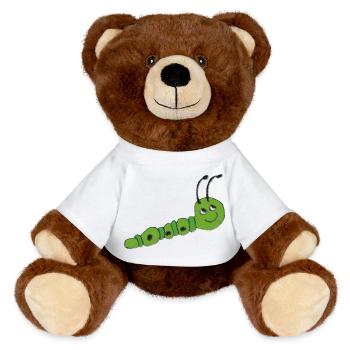 Impressionnisme de chenille - Nounours RecycelBär® marron - blanc - Devant