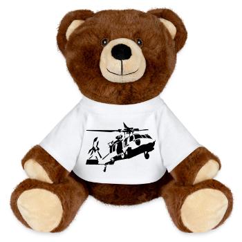 Hubschrauber - MiniFeet® RecycelBär® Braun - Weiß - Vorne