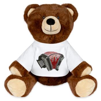 Styrian Harmonica - Tyrol / South Tyrol | ZiachON! - MiniFeet® RecycelBär® Teddy Bear Brown - white - Front