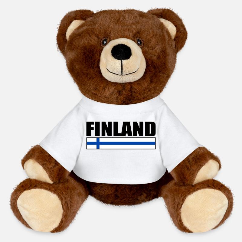 Finnland - MiniFeet® RecycelBär® Braun - Weiß