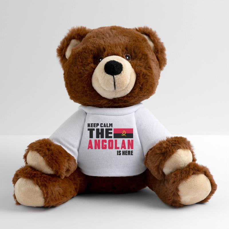 Conception du drapeau Angola Keep Calm Nounours RecycelBär® marron