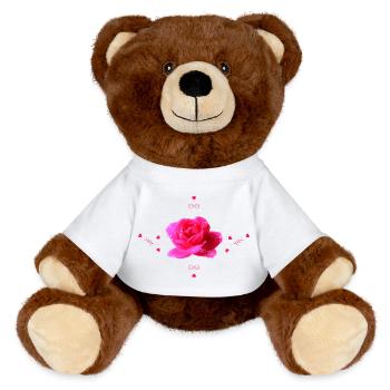 Rose - Nounours RecycelBär® marron - blanc - Devant