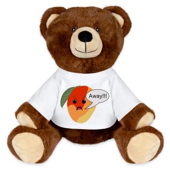 Man Go Away - MiniFeet® RecycelBär® Teddy Bear Brown - white - Front