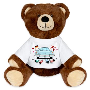 Germany Austria Wedding - MiniFeet® RecycelBär® Teddy Bear Brown - white - Front