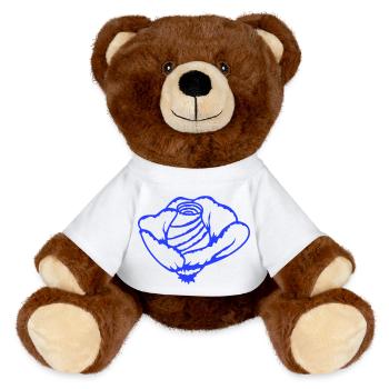 Jolie belle fleur de rose feuille roses romantique - Nounours RecycelBär® marron - blanc - Devant
