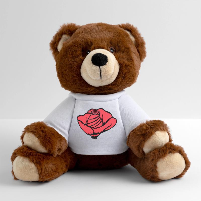 Pretty Beautiful Rose Blossom Leaf Roses Romantic MiniFeet® RecycelBär® Teddy Bear Brown