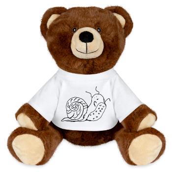 snail - MiniFeet® RecycelBär® Teddy Bear Brown - white - Front