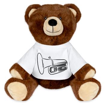 Tuba - MiniFeet® RecycelBär® Braun - Weiß - Vorne