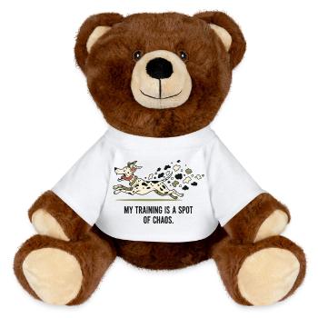Mon entraînement est un peu chaotique - Nounours RecycelBär® marron - blanc - Devant