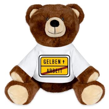 Fraude au temps de travail – Bouclier anti-travail - Nounours RecycelBär® marron - blanc - Devant