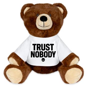 Trust Nobody - MiniFeet® RecycelBär® Teddy Bear Brown - white - Front