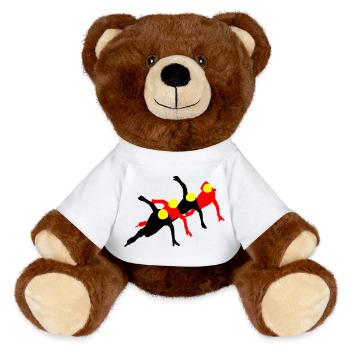 Short track - MiniFeet® RecycelBär® Teddy Bear Brown - white - Front