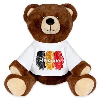 Belgian flag - MiniFeet® RecycelBär® Teddy Bear Brown - white - Front