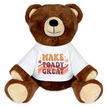 Aujourd'hui Magnifique — Vibe Rétro Floral - Nounours RecycelBär® marron - blanc - Devant