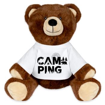 Campingzauber im Wald - MiniFeet® RecycelBär® Braun - Weiß - Vorne