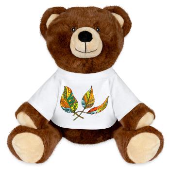 feuilles - Nounours RecycelBär® marron - blanc - Devant