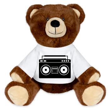 Boombox - MiniFeet® RecycelBär® Teddy Bear Brown - white - Front