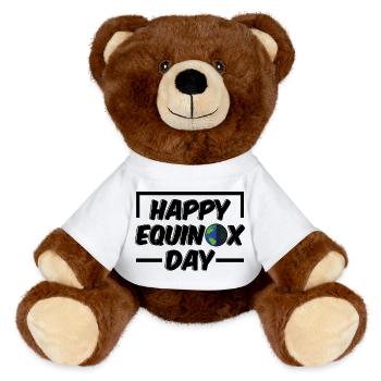 Happy Equinox Day Easter Ostara Blessings - MiniFeet® RecycelBär® Teddy Bear Brown - white - Front