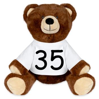 35 - MiniFeet® RecycelBär® Braun - Weiß - Vorne