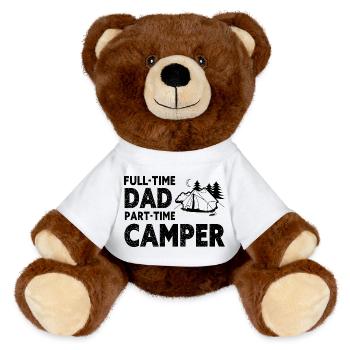 Full-Time Dad Part-Time Camper – Dad Gift - MiniFeet® RecycelBär® Teddy Bear Brown - white - Front