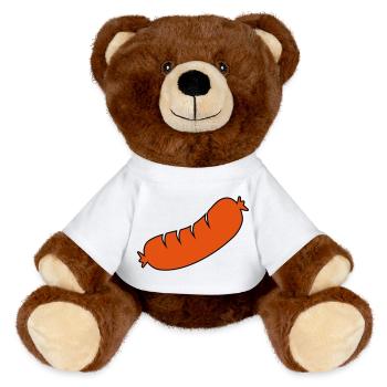 saucisse - Nounours RecycelBär® marron - blanc - Devant