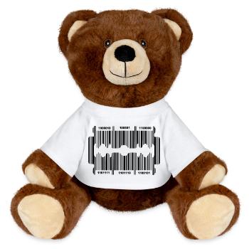 Rasierklinge mit geheim Code - MiniFeet® RecycelBär® Braun - Weiß - Vorne