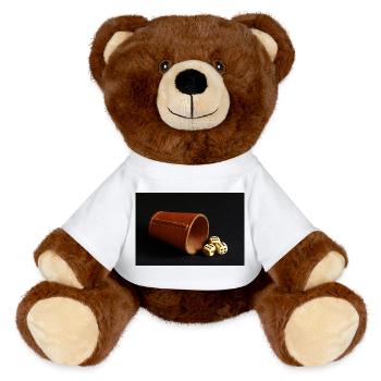 dice cup - MiniFeet® RecycelBär® Teddy Bear Brown - white - Front