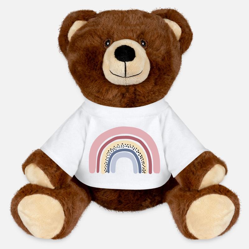 Pastel arc-en-ciel - Nounours RecycelBär® marron - blanc