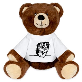 Australian Shepherd - MiniFeet® RecycelBär® Braun - Weiß - Vorne