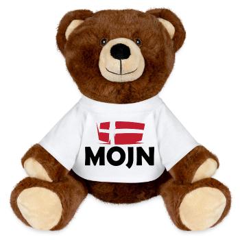 Denmark Symbol Logo icon dansk mojn moin flag - MiniFeet® RecycelBär® Teddy Bear Brown - white - Front