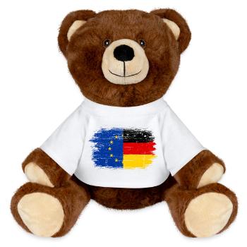 Hinweis Fusion EUGermany Pinsel - MiniFeet® RecycelBär® Braun - Weiß - Vorne