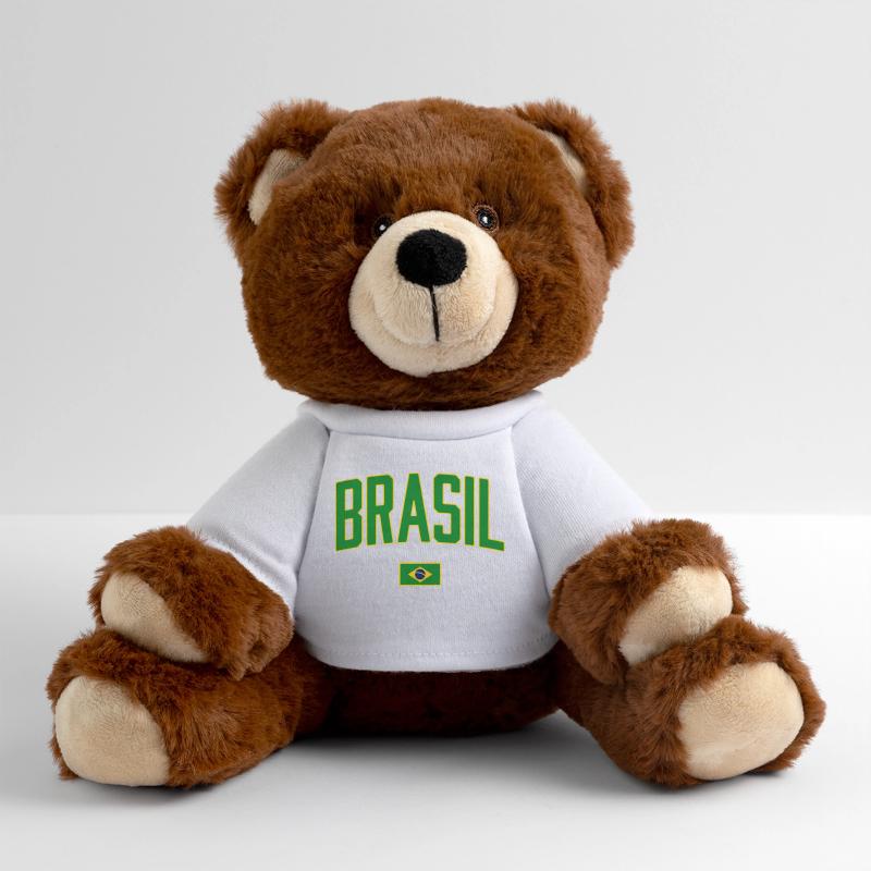 Conception du Brésil avec drapeau national Nounours RecycelBär® marron