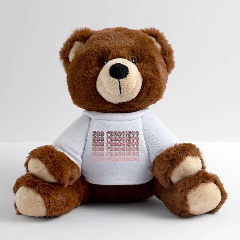 Motif de gradient de grille de San Francisco Nounours RecycelBär® marron