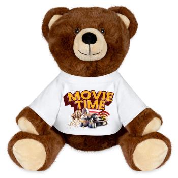 Movie Time - MiniFeet® RecycelBär® Teddy Bear Brown - white - Front