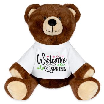 Willkommen Frühling - MiniFeet® RecycelBär® Braun - Weiß - Vorne