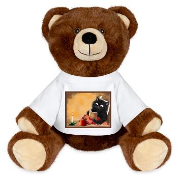 Jour de pluie - Nounours RecycelBär® marron - blanc - Devant