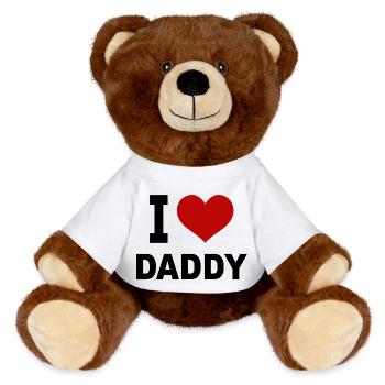 I love Daddy - MiniFeet® RecycelBär® Teddy Bear Brown - white - Front
