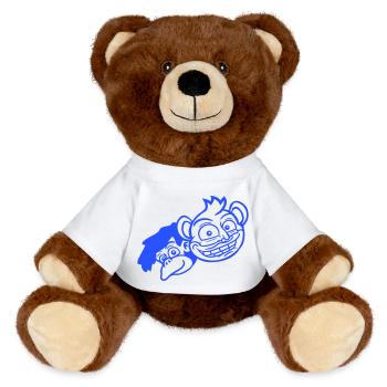 2 Funny Monkey Faces Two Friends Crew Team - MiniFeet® RecycelBär® Teddy Bear Brown - white - Front
