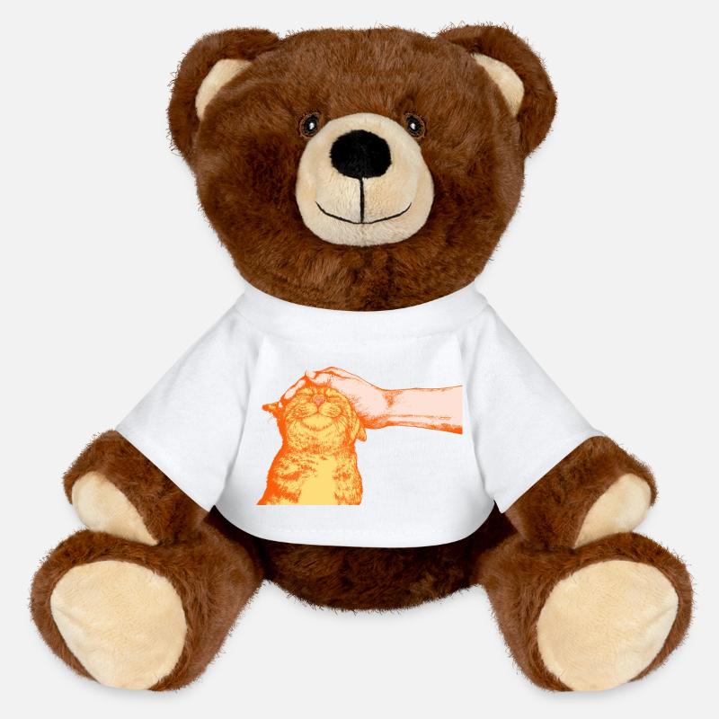 LE CHAT HEUREUX - Nounours RecycelBär® marron - blanc