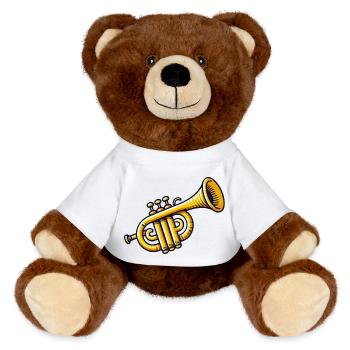 Trompette Instrument de musique - Nounours RecycelBär® marron - blanc - Devant