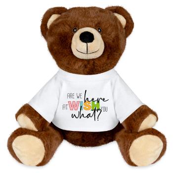 Are we here at wish you what? - MiniFeet® RecycelBär® Teddy Bear Brown - white - Front