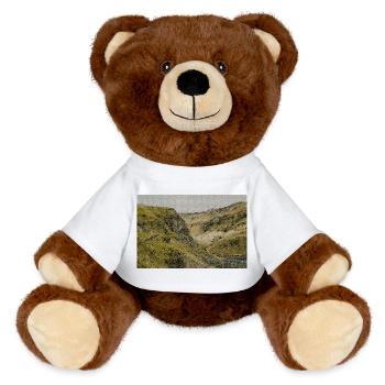 Paysage de vallée de la rivière désertique - Nounours RecycelBär® marron - blanc - Devant
