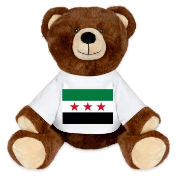 Drapeau étoile vert blanc noir - Nounours RecycelBär® marron - blanc - Devant
