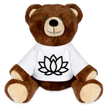Lotusblüte - MiniFeet® RecycelBär® Braun - Weiß - Vorne
