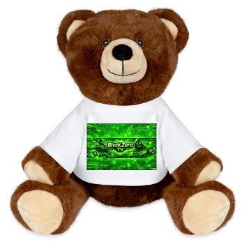 Neon Cyber Militär Logo - MiniFeet® RecycelBär® Braun - Weiß - Vorne