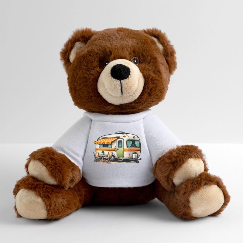 Retro caravan camping magic MiniFeet® RecycelBär® Teddy Bear Brown